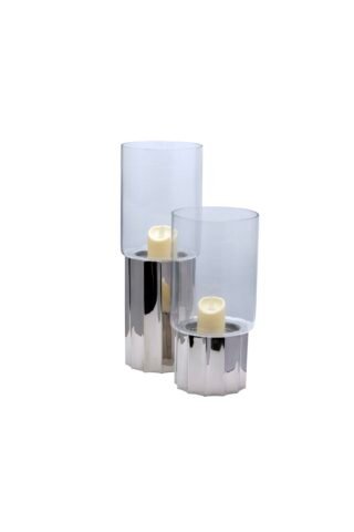 Large Aluminium Panelled Candle Holder