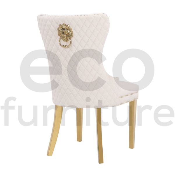 Cream Dining Chair with Gold Legs