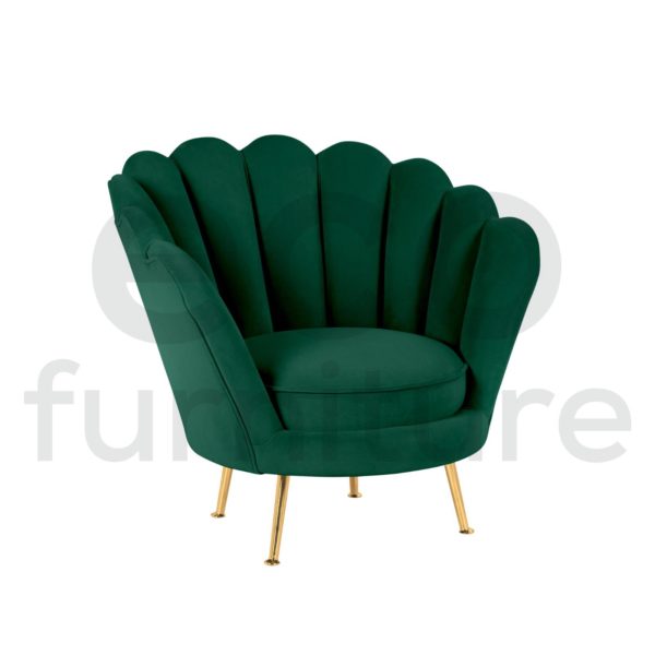 Dark Green Velvet Tub Chair