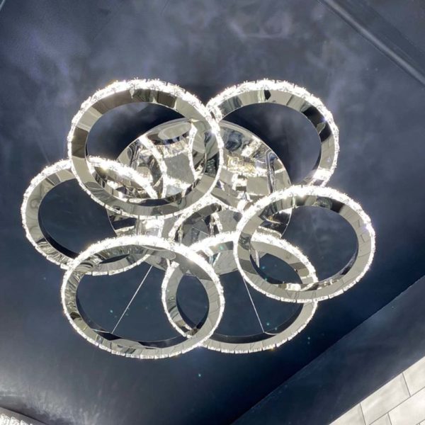 Double Ring Acrylic Crystal Ceiling Light