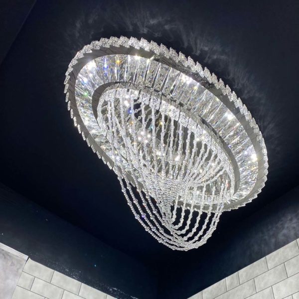 Round Waterfall Crystal Chandelier
