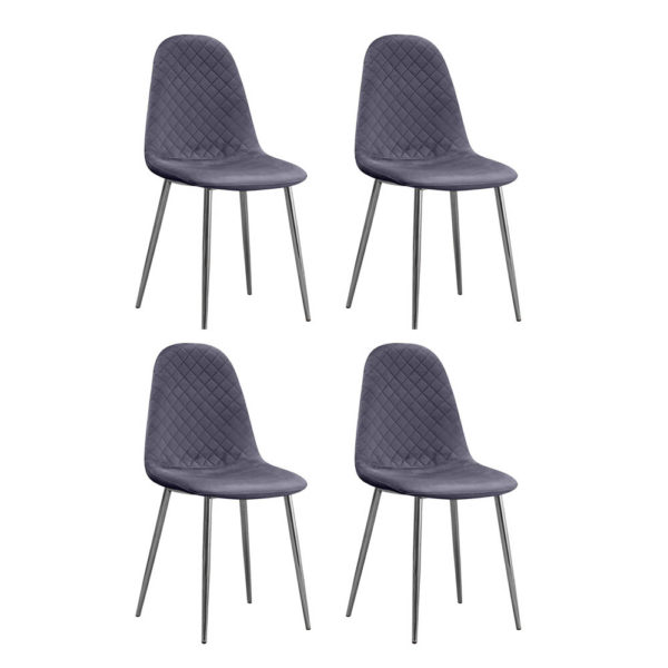Grey Fabric Dining Chair Set of 4