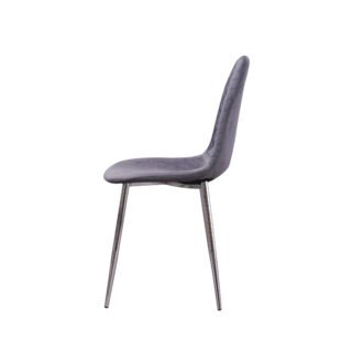 Set of 4 Plush Velvet Dining Chair with Steel Legs & Diamond Stitching
