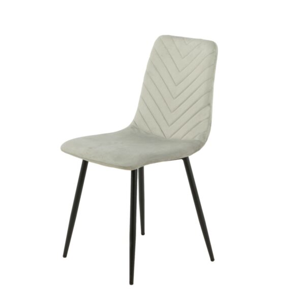 Light Grey Plush Velvet Dining Chair Set of 4