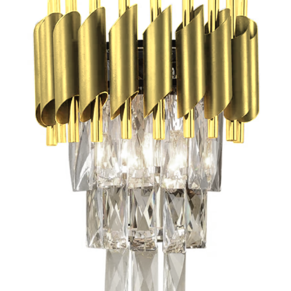 Gold Tiered Crystal Wall Light