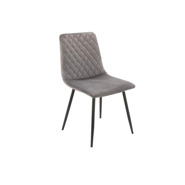 Grey Plush Velvet Dining Chair