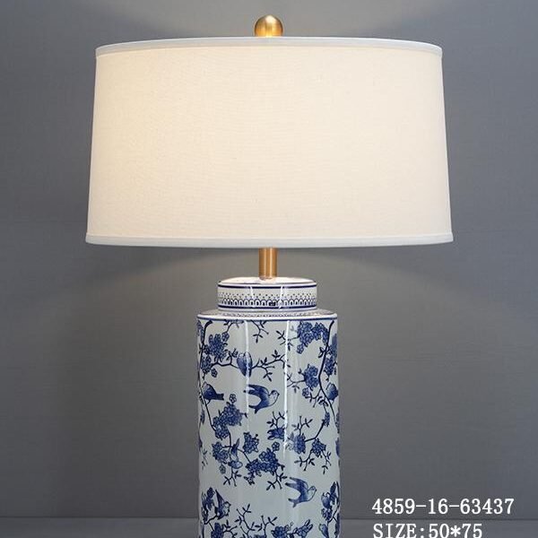 Blue & White Table Lamp