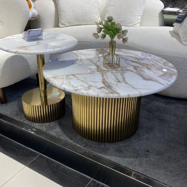 Marble Effect Coffee Table Set of 2