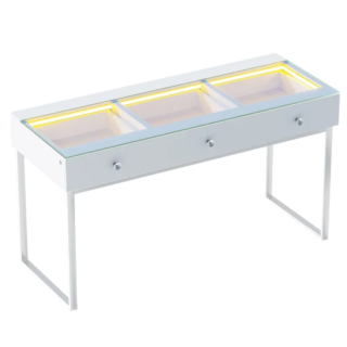 Billie Professional Vanity Desk with 3 Storage Drawers & Built-in LED Lighting