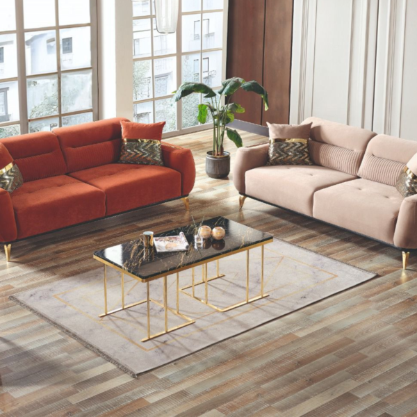Fiesta 3 Seater Sofa Set-Orange Colour