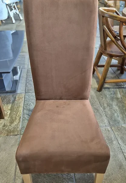 Aura Faux Suede Brown Chair