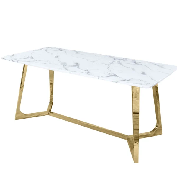 Marble Dining Table with Gold Legs